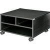 HOMCOM Mobile Porta Stampante a 2 Ripiani in Legno con Ruote per Ufficio e Studio, 47x40x22.5cm, Nero|Aosom