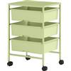HOMCOM Carrello da Cucina a 4 Livelli, con Ruote, 3 Ceste e Pannello superiore 40,8x33,5x60,5 cm Verde | Aosom Italy