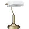 HOMCOM Lampada da Tavolo Regolabile con Interruttore, 26.8x22x39.5 cm, Bianco | Aosom Italy