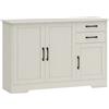 HOMCOM Mobile Cucina con 2 Cassetti e 3 Armadietti, Ripiani Regolabili, 120x38x79 cm, Crema | Aosom Italy