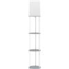 HOMCOM Lampada da Terra con Ripiani e Telecomando - 3 Temperature Colore, Grigio | Aosom Italy