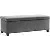 HOMCOM Panchina Pieghevole con Spazio di Archiviazione Capacità di 84 L 112x42x40 cm Rivestito in Velluto Piede del Letto per Soggiorno Camera da Letto Grigio | Aosom Italy