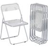 HOMCOM Set 4 Sedie Pieghevoli Salvaspazio per Soggiorno ed Eventi, Acciaio e Acrilico, Trasparente | Aosom Italy