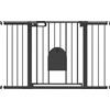PawHut Cancelletto per Animali con Porticina regolabile, con 3 Prolunghe, 75-131 cm, Nero | Aosom Italy
