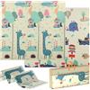 AIYAPLAY Tappeto per Bambini 0-6 Anni a Tema Animali con Superficie Impermeabile in XPE Multicolore, 196x176x1.5 cm | Aosom Italy