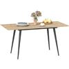 HOMCOM Tavolo da pranzo pieghevole tavolo estensibile 120-160 cm per 6-8 persone con piedi in acciaio, naturale