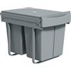 HOMCOM Cestino sotto Lavello 2 Contenitori per Riciclaggio estraibili 2 x 20 L Scorrimento Morbido Gris | Aosom Italy