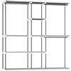 HOMCOM Armadio per Abiti Aperto con 8 Ripiani in Tessuto, Barre Appendiabiti e Struttura in Metallo, 182x43x185 cm, Grigio Chiaro | Aosom Italy