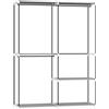 HOMCOM Armadio per Abiti Armadio Aperto con 4 Ripiani in Tessuto 3 Barre per Appendere Struttura in Metallo 142x43x185 cm Grigio Chiaro | Aosom Italy