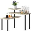HOMCOM Scaffale da Cucina a 3 Livelli con 3 Ripiani Girevoli, Struttura in Metallo, 40x18x36.5 cm, Legno Naturale | Aosom Italy