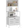 HOMCOM Mobile Dispensa con Ripiani, Armadietti e 2 Prese di Ricarica, in Legno e Acciaio, 80x42x171 cm, Bianco | Aosom Italy
