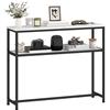 HOMCOM Console da Ingresso Stretta con Superficie Effetto Marmo Mensola Aperta e Struttura in Metallo 100x30x81 cm Bianco | Aosom Italy