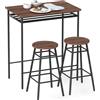 HOMCOM Tavolo Alto da Cucina con 2 Sgabelli Industrial Scaffale Aperto Poggiapiedi Risparmio di Spazio per Spazi Ridotti | Aosom Italy