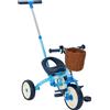 AIYAPLAY Triciclo per Bambini 2 in 1, con Manubrio regolabile, Pedali Antiscivolo, Poggiapiedi Pieghevoli e Cestino, età 2-5 Anni, Azzurro | Aosom Italy