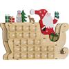 HOMCOM Calendario dell'Avvento in Legno con 24 Cassetti da Riempire, Riutilizzabile, 22,5x8x36 cm Legno Naturale | Aosom Italy