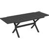 Outsunny Tavolo da Giardino Allungabile Alluminio Tavolo da Pranzo Esterno Effetto Legno 8-10 Persone 214x85x73cm Grigio Antracite | Aosom Italy