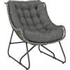 Outsunny Poltrona in rattan con cuscino e cinghie, poltrona imbottita da esterno in Polyrattan, poltrona fino a 120 kg | Aosom Italy