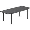 Outsunny Tavolo da Giardino Allungabile Piano in Alluminio Effetto Legno Gambe Regolabili 8-10 Persone 214x85x75cm Grigio Antracite | Aosom Italy
