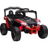 AIYAPLAY Auto Elettrica per Bambini 12V con 2 Motori Telecomando 2,4G Sospensione Posteriore Fari Musica Rosso | Aosom Italy