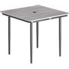 Outsunny Tavolo da giardino rettangolare per 4 persone, tavolo da pranzo esterno con foro per ombrellone, 85 x 85 x 72,5 cm, grigio | Aosom Italy