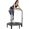 HOMCOM Tappetino Elastico Pieghevole Ø102 cm con Manico Regolabile Telaio in Acciaio per Allenamento Gambe Corpo Nero e Verde | Aosom Italy