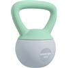 SPORTNOW Kettlebell 4 kg in Plastica con Riempimento di Sabbia Metallica e Impugnatura Antiscivolo per Allenamento a Casa 19x15x25 cm Verde e Grigio | Aosom Italy