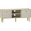 HOMCOM Mobile TV Fino a 50" con 2 Cassetti Removibili e 2 Ripiani Aperti, 110x29x46.5cm, Color Legno Beige | Aosom Italy