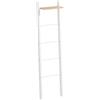 HOMCOM Scaletta portasciugamani con ripiano superiore e 4 aste Portasciugamani da appoggiare alla parete 43x20x151 cm Bianco e Rovere | Aosom Italy