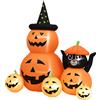 Outsunny Calabaza Gonfiabile di Halloween con Gatto da 6 Piedi con Luci LED IP44 e Gonfiatore per Feste 160x100x180 cm Arancione | Aosom Italy
