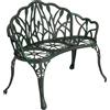Outsunny Panca da giardino in alluminio pressofuso, panca esterna 2 posti con schienale a tulipano, seduta floreale, 99 x 57 x 78 cm, verde antico | Aosom Italy