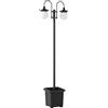 Outsunny Lampione Solare da Giardino da Esterno con Fioriera 2 Testate Impermeabile IP44 Accensione/Spegnimento Automatico Altezza Regolabile | Aosom Italy