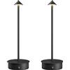 HOMCOM Set di 2 Lampade da Tavolo LED Ricaricabili con USB e Controllo Touch e Luce Regolabile Ø10x30 cm Nero | Aosom Italy