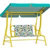 AIYAPLAY Altalena Hollywood per bambini 2 posti con tettuccio regolabile e cintura di sicurezza per 3-6 anni fino a 60 kg 112x75x120cm Verde | Aosom Italy