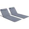 Outsunny Set di 2 Stuoie con Schienale Reclinabile Poggiatesta e Borsa per il Trasporto 134x48x33-43 cm Grigio | Aosom Italy