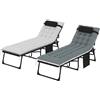 VidaXL Lettino Prendisole Grigio, 186x60x29 Cm, In PP Con Schienale Regolabile 4 Posizioni, Effetto Rattan, Per Esterno
