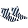 Outsunny Sdraio pieghevole Lettino da giardino con cuscino Sedia reclinabile con schienale regolabile in 5 posizioni Borsa da trasporto Blu | Aosom Italy
