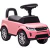 AIYAPLAY Macchinina Cavalcabile Land Rover con Licenza, 18-36 Mesi, Volante Sonoro e Vano Portaoggetti, Rosa | Aosom Italy