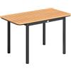 Outsunny Tavolo da Giardino per 6 Persone, 127 x 70 cm, Tavolo da Esterno con Piano a Doghe in Legno-Plastica, Struttura in Metallo | Aosom Italy