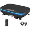 SPORTNOW Piastra vibrante per esercizi fitness, funzione Bluetooth, telecomando, 99 livelli di velocità, plastica, acciaio, nero | Aosom Italy