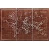 HOMCOM Quadri su Tela Trittici Mappa del Mondo Vintage con Cornice in Legno 120x60 cm Marrone | Aosom Italy