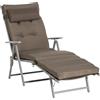 Outsunny Lettino Pieghevole da Giardino con Schienale Regolabile in 7 Posizioni Cuscino Corpo Intero e Testa 137x63,5x100,5 cm Marrone | Aosom Italy