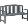 Outsunny Panca da giardino 2 posti in legno, panca resistente alle intemperie, con schienale, portata 240 kg, 143 x 51 x 85 cm, Grigio | Aosom Italy