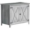 Outsunny Armadio da giardino in legno, armadio da esterno con mensole e doppie porte, 110 x 60 x 88,5 cm, grigio chiaro | Aosom Italy