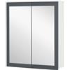 kleankin Armadio da Bagno con Specchio Armadio da Bagno da Appendere con 2 Ante in Vetro e Ripiani Regolabili 69x17x75,5 cm Bianco | Aosom Italy