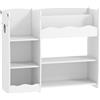 AIYAPLAY Scaffale per giocattoli per bambini Ripiani Aperti Scomparti Design Orsetto Organizer per giocattoli Bianco | Aosom Italy