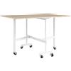 HOMCOM Tavolo da Pranzo Pieghevole per 4-6 Persone con Ruote e Alette Ribaltabili Tavolo Ribaltabile per Cucina Soggiorno 120x80x73cm Rovere | Aosom Italy