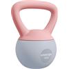 SPORTNOW Kettlebell da 4 kg riempito con sabbia metallica, manico antiscivolo 19x15x25 cm Rosa e Grigio | Aosom Italy
