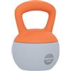SPORTNOW Kettlebell 12 kg Riempita con Sabbia Metallica, Manico Antiscivolo 21x21x30 cm Arancione e Grigio | Aosom Italy