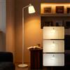 HOMCOM Lampada da Terra LED Dimmerabile con 3 Temperature di Colore 3000K-6500K Paralume Girevole Lampadina E27 Bianco | Aosom Italy