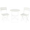 Outsunny Set bistrot da giardino 3 pezzi pieghevole - tavolo bistrot con 2 sedie a doghe, gambe a X doppie, bianco crema | Aosom Italy